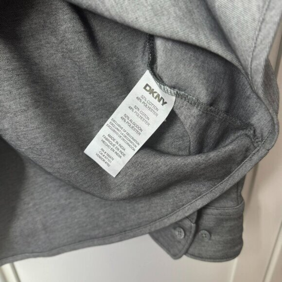 DKNY Men's Semi-Formal Button down collared Long Sleeve Top Gray Large - Picture 4 of 8